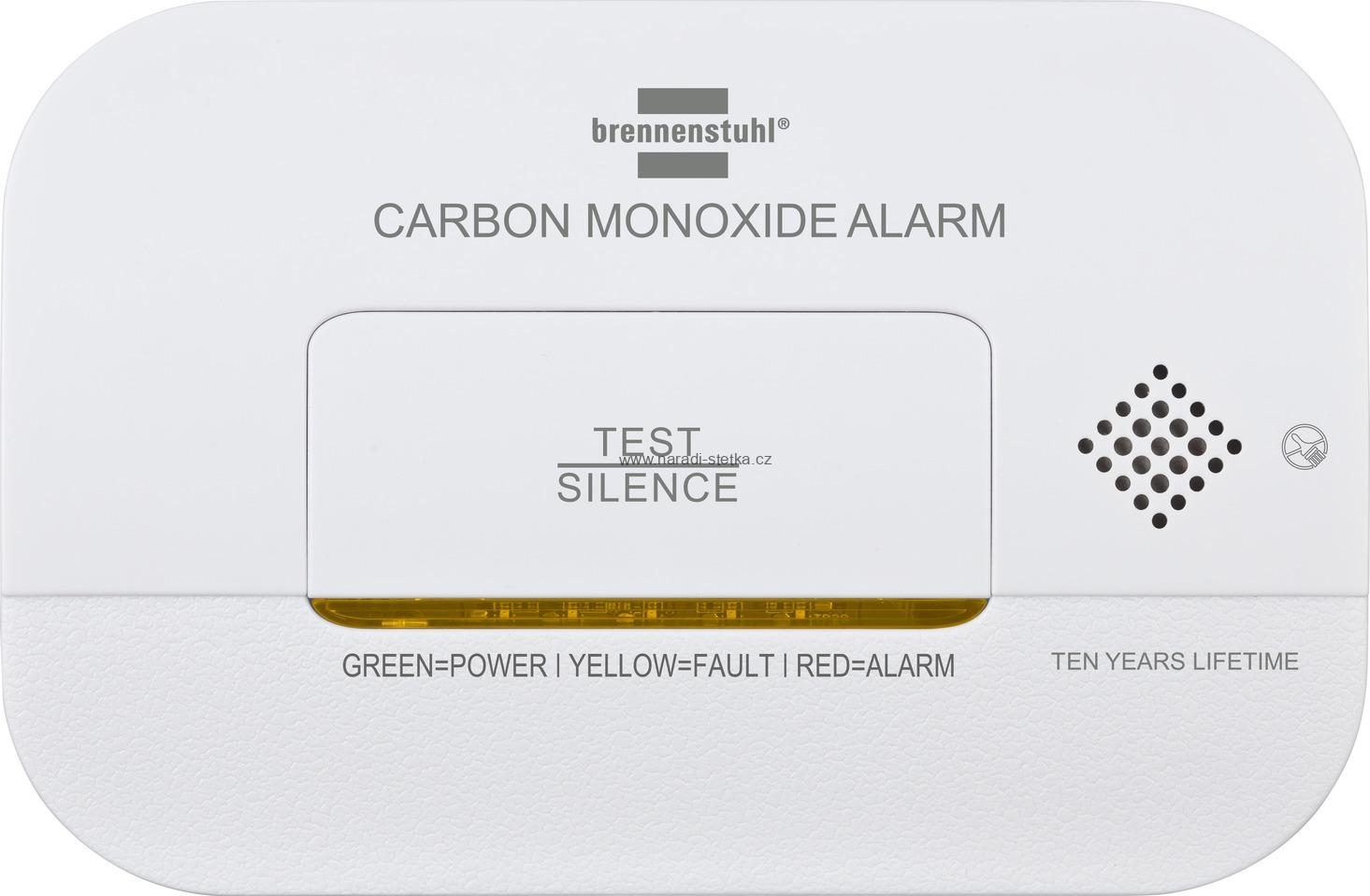 Brennenstuhl detektor CO CM A 3030 / Detektor oxidu uhelnatého, výstražný detektor oxidu uhelnatého s poplašným signálem a LED displejem