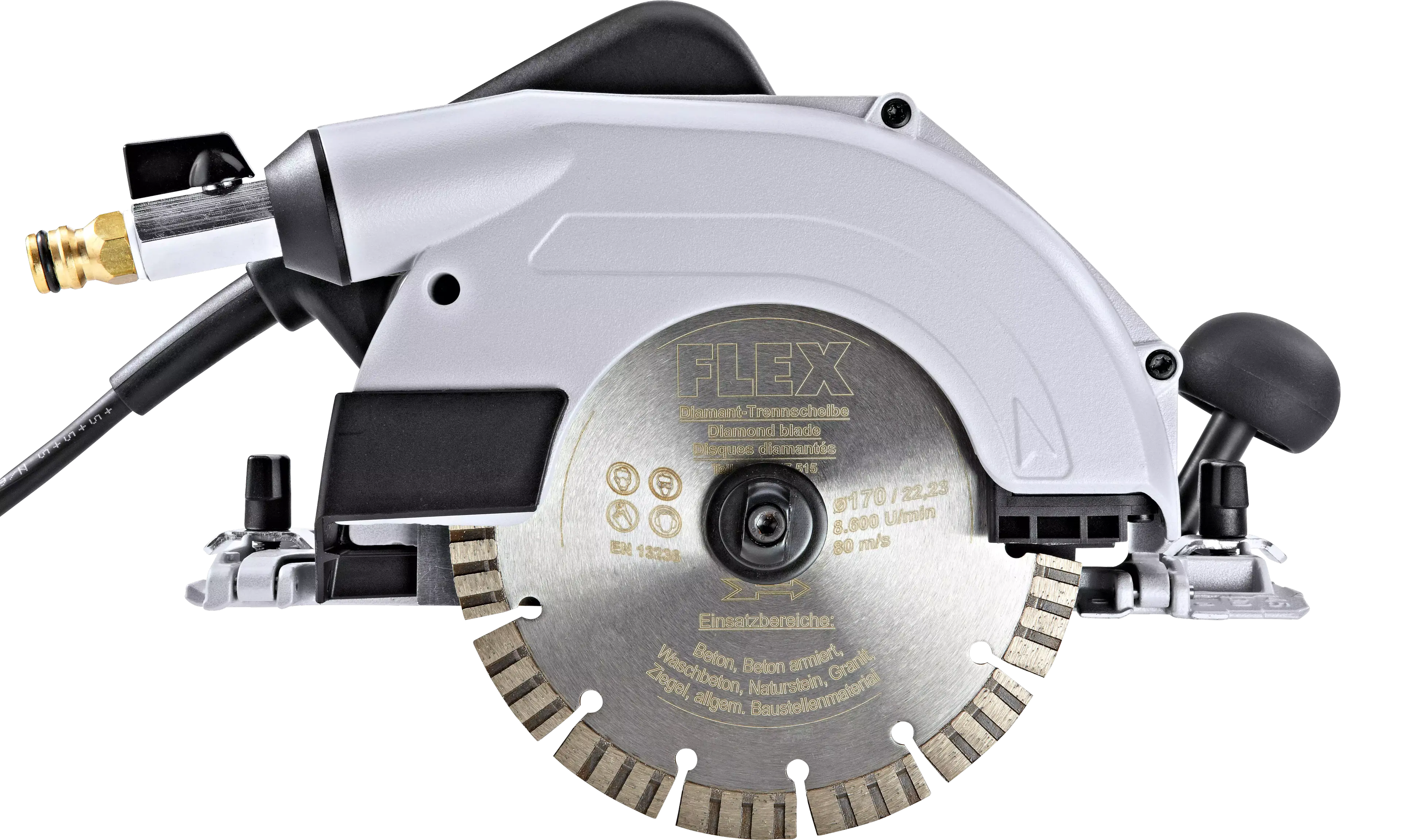 FLEX CS 60 WET, Diamantová pila na mokré řezy, řezy v pokosu do 45 °,se spínačem PRCD + GRS 160 Vodící lišta pro okružní pily